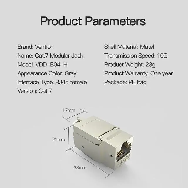Alt view image 7 of 7 - JAENFONG Cat7 Ethernet Connector RJ45 Modular Ethernet Cable Head Plug Gold-plated Cat 7 6 Shield Network Connector for Lan Cable 5PCS