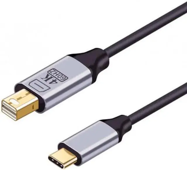 Alt view image 3 of 6 - JAENFONG USB 3.1 Type C USB-C Source to Mini DisplayPort DP Displays Male 4K Monitor Cable for Laptop 1.8m