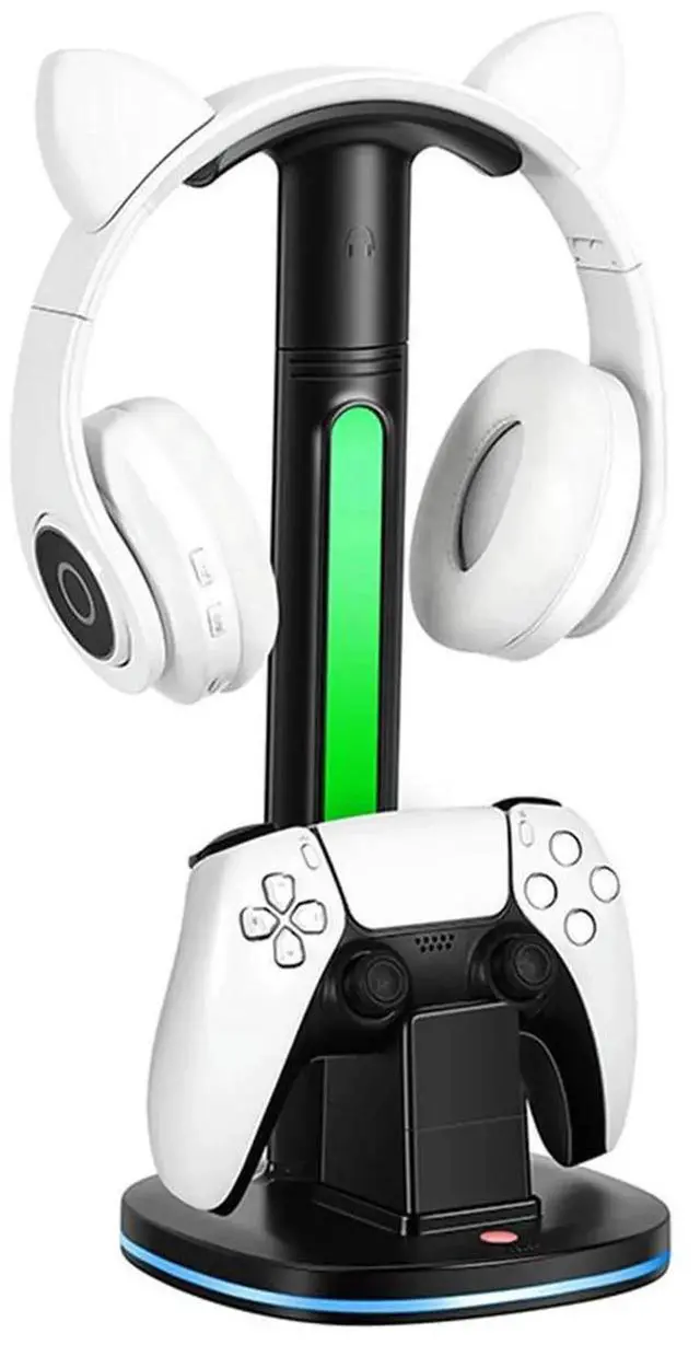 Alt view image 5 of 7 - Controller Charger Headset Display Holder Game Handle Charger Base 5V 2.4A Controller Docking Station Type-C Charging Cable