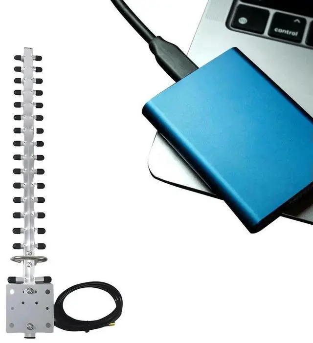 Alt view image 7 of 7 - Yagi Antenna 2.4Ghz (25dBi) Directional Booster Amplifier Modem Cable With RP-SMA Connector For Wireless Network Router