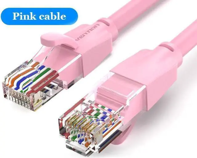 Main image of JAENFONG Ethernet Cable Cat 6 Network Cable 4 Twisted Pair Patch Cord Internet UTP Cat6 Lan Cable for Laptop Router Ethernet RJ45(Pink 6.56ft)