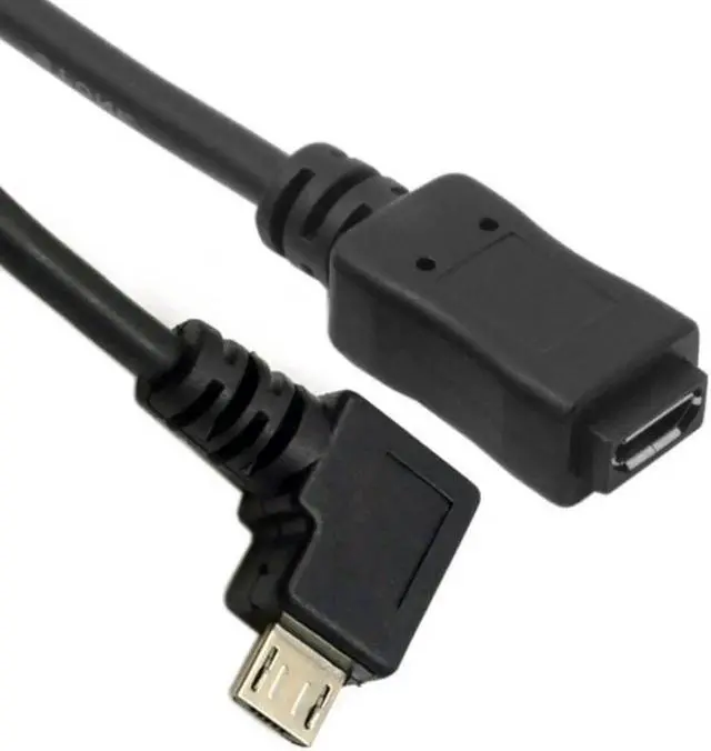 Alt view image 4 of 7 - JAENFONG Micro USB 2.0 90 Degree Right Angled Male to Female Tablet Phone Extension Cable 50cm