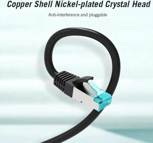 Alt view image 5 of 6 - JAENFONG Ethernet Cable Cat5e Lan Cable Cat 5E RJ45 Network Patch Cable For Computer Router Cable(Black 3.28ft)