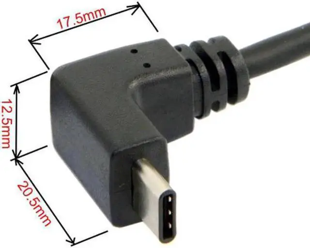 Alt view image 7 of 7 - JAENFONG USB 3.1 USB-C Reversible Angled to 90 Degree Up Angled A Male Data Cable for MacbookTabletPhone
