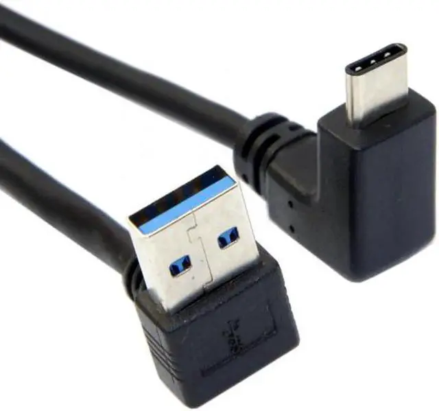 Alt view image 4 of 7 - JAENFONG USB 3.1 USB-C Reversible Angled to 90 Degree Up Angled A Male Data Cable for MacbookTabletPhone