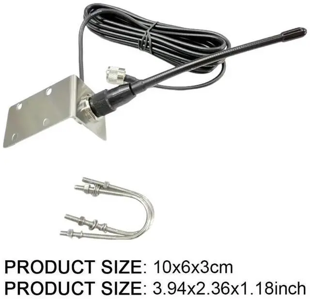 Alt view image 4 of 7 - 156-163Mhz VHF Marine Antenna with 5M/16.4ft RG-58 Cable Rubber Waterproof Mast Aerial L Shape Bracket Boat Antenna for Boat