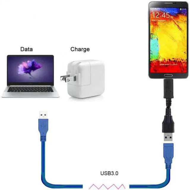 Alt view image 7 of 7 - JAENFONG USB 3.0 Type-A Male to Female Extension 1.0M Cable Blue 100cm