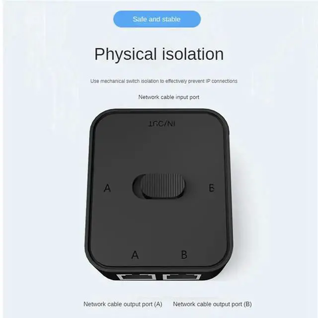 Main image of 6X 2 Port RJ45 LAN CAT6 Network Switch Selector 1000Mbps 2In1 Out/1 In 2 Out Internal External Network Switcher Splitter