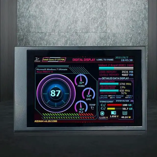 Main image of 3.5 Inch Screen Auxiliary 2 Usb-C Ports Display Screen Monitor 320x480 AIDA64 H35PRO for Raspberry Pi Computer ITX PC Case