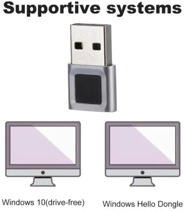 Alt view image 4 of 4 - Mini USB Fingerprint Reader Module Device Biometric for 10 Hello Dongle Laptops PC Security Key