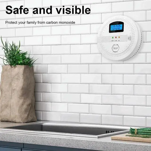 Alt view image 4 of 4 - 2-in-1 CO and Smoke Detector LCD Display Portable CO Detector Sound Warning & LED Indicator CO Sensor for Home Warehouse