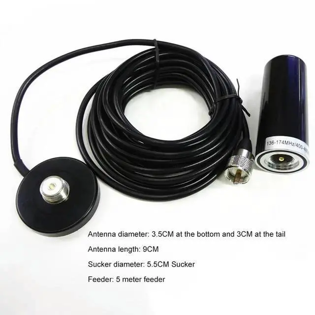 Alt view image 4 of 7 - Vehicle/Car Mobile Radio Antenna 136-174/400-470Mhz Car Radio Dual Band Antenna Magnetic Base Mount Waterproof