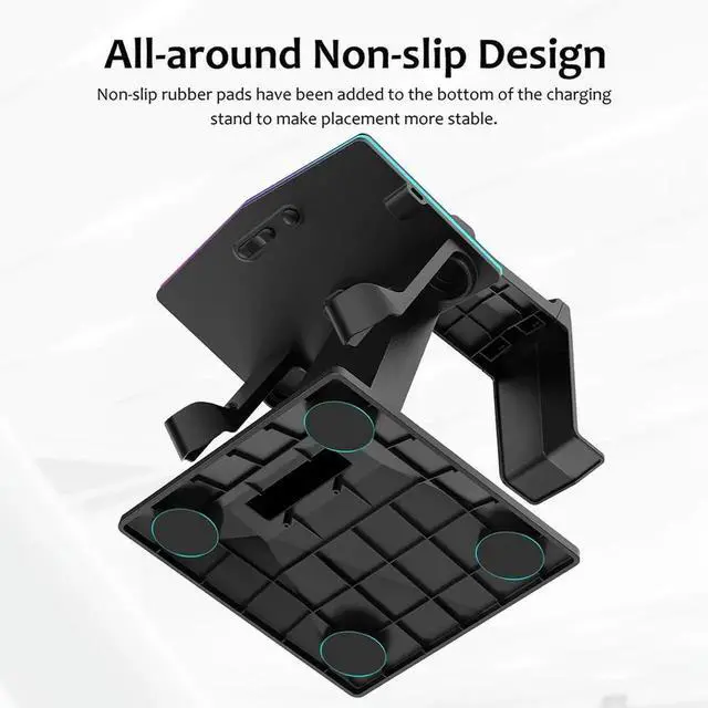 Alt view image 4 of 4 - RGB Charging Dock VR Headset Charging Station Headset Display Stand and Controller Mount for Quest3S/ for Quest 3