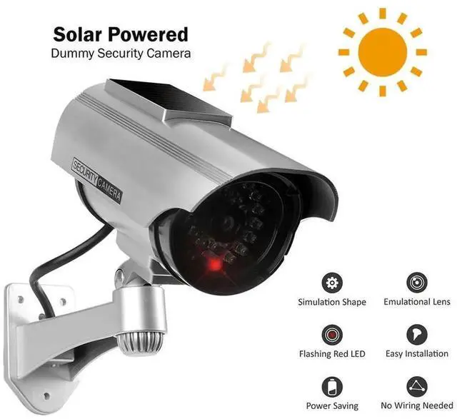 Alt view image 3 of 4 - LED Monitor Solar Fake Camera Simulation CCTV Surveillance Security Dummy Camera