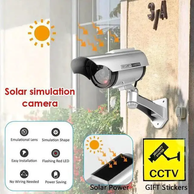 Alt view image 2 of 4 - LED Monitor Solar Fake Camera Simulation CCTV Surveillance Security Dummy Camera