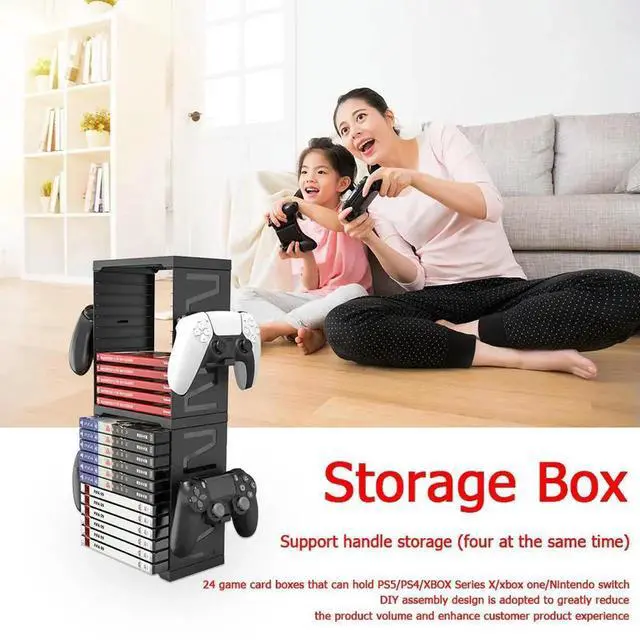 Alt view image 6 of 7 - 24 Game Disc Tower Holder Bracket Organizer Gamepad Controller Stand Lightweight Game Playing Elements