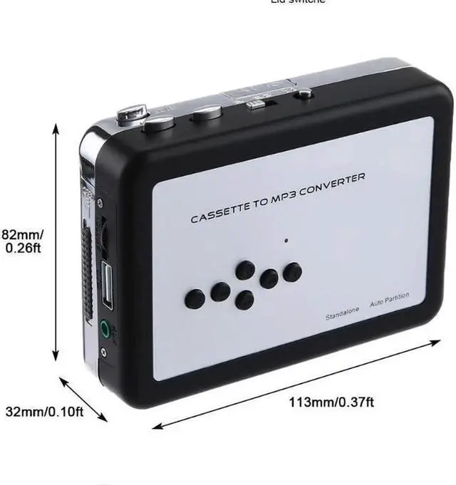 Alt view image 3 of 6 - JAENFONG USB Cassette Tape Music Audio Player to MP3 Converter USB Cassette Player Capture Recorder to USB Flash Drive No PC