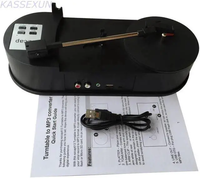 Alt view image 6 of 6 - JAENFONG Turntable Converter Record Player LP Vinyl to MP3 in SD Card/USB Flash Drive directly, no pc need