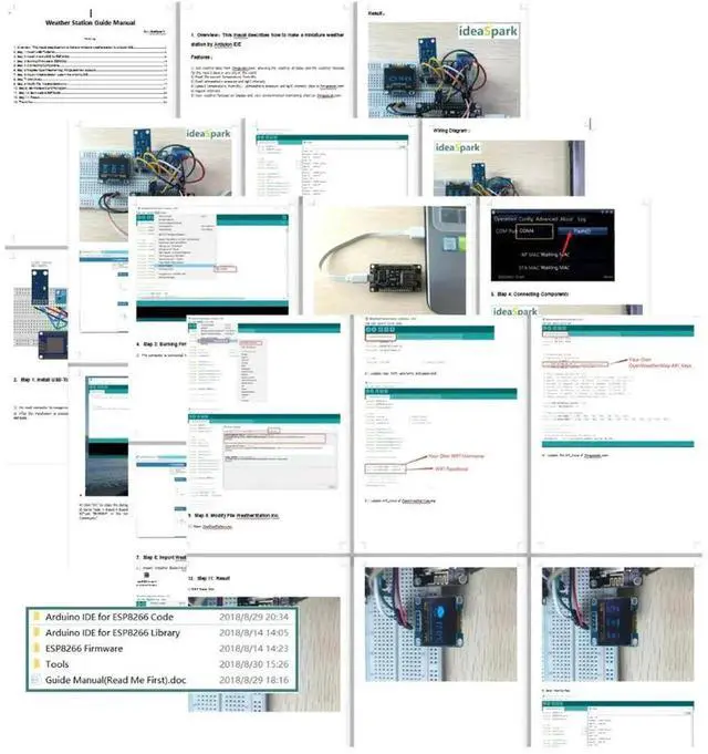 Alt view image 3 of 4 - ESP8266 Weather Station Kit 0.96 Inch OLED IIC Display Weather Station Kit DIY Module Breadboards Electronics Component Set