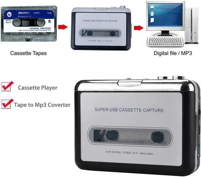 Main image of JAENFONG Ezcap218 Tape to PC Old Cassette to MP3 Format Converter Audio Recorder Capture Walkman For iPod Music Player