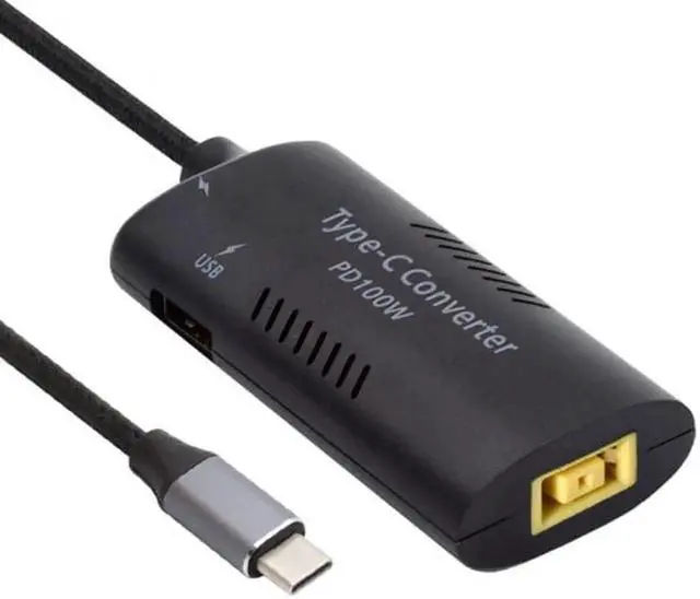 Alt view image 2 of 7 - JAENFONG Rectangle Power Thinpad X1 Input to 100W Dual Type C USB-C and Type-A Output PD Emulator Trigger Charge Cable