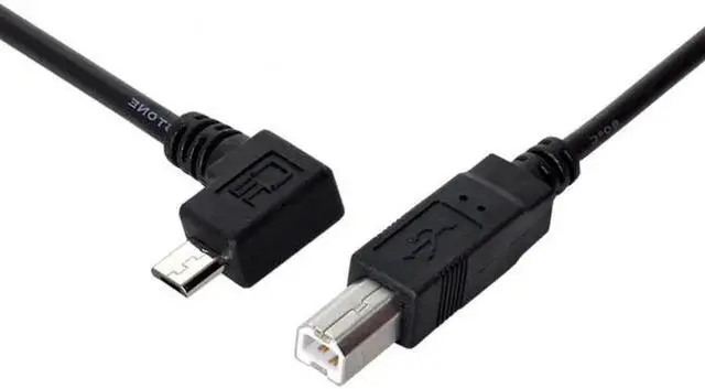 Alt view image 5 of 7 - JAENFONG Left Angled 90 Degree Micro USB OTG to Standard B Type Printer Scanner Hard Disk Cable 60cm