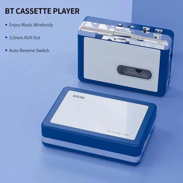 Alt view image 2 of 6 - JAENFONG Portable BT 4.2 Cassette Player Transmit Tape Music to BT Headset/Speaker Enjoy Retro Tape Wirelessly Auto Reverse Function