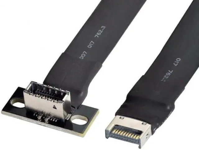 Alt view image 7 of 7 - JAENFONG USB 3.1 Front Panel Header Male to Female Type-E Motherboard Extension Data Cable 50cm