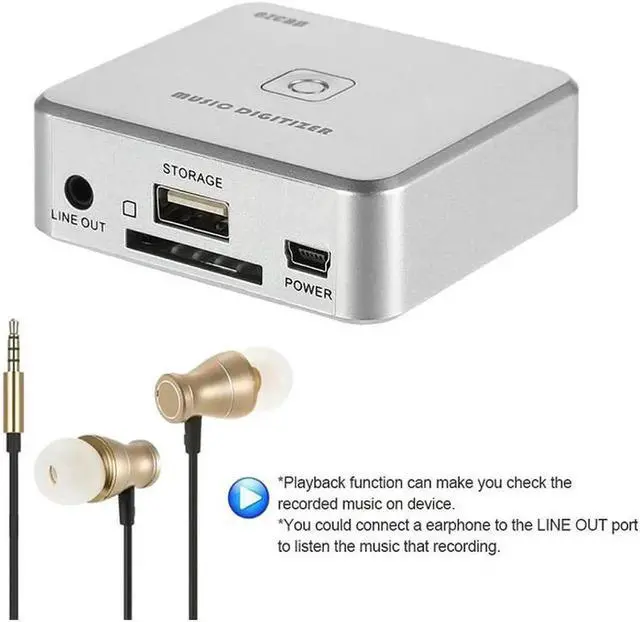 Main image of JAENFONG Analog audio to USB Flash disk converter, convert music to mp3, save into U Driver or SD Card directly,