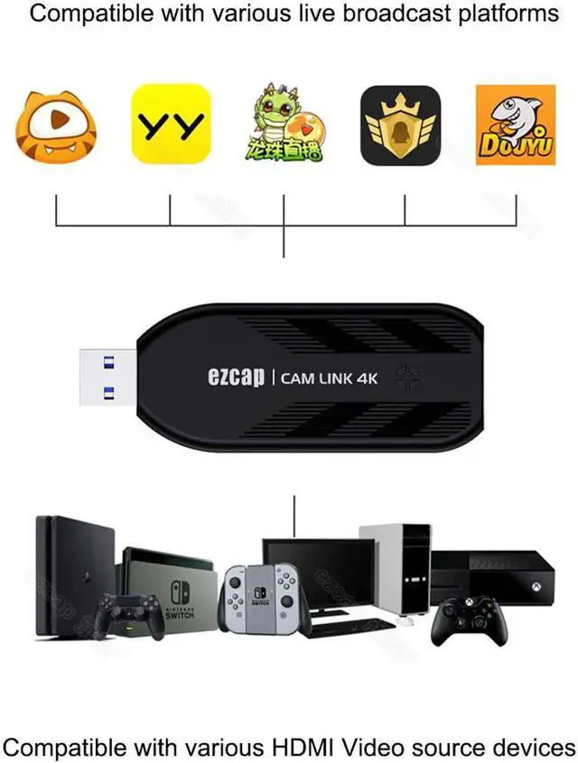 Alt view image 4 of 6 - JAENFONG ezcap331 HDMI Video Capture Card PC Live Broadcast Record Via DSLR, Camcorder, Action Cam, camera 1080p 120hz 4K@30FPS USB 3.0