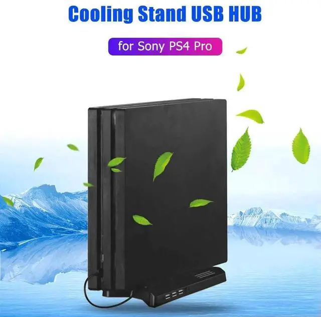 Alt view image 2 of 4 - Cooling Fan Vertical Stand Charging Dock USB 3 Hub for 4 Pro