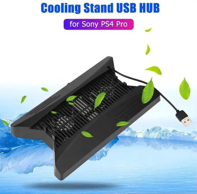 Alt view image 4 of 4 - Cooling Fan Vertical Stand Charging Dock USB 3 Hub for 4 Pro