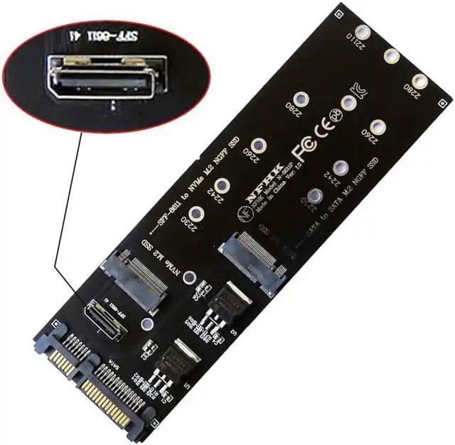 Main image of JAENFONG Oculink SFF-8612 8611 to U.2 Kit M-Key to NVME PCIe SSD and NGFF to SATA Adapter for Mainboard
