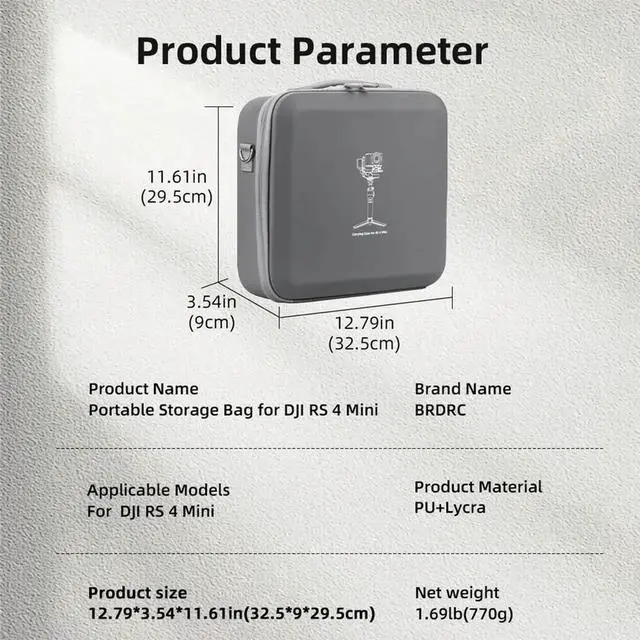Alt view image 2 of 4 - For RS 4 Mini Carrying Case PU Protective Travel Box Anti-Scratch Handbag Protective Case for RS 4 Mini Accessories Case