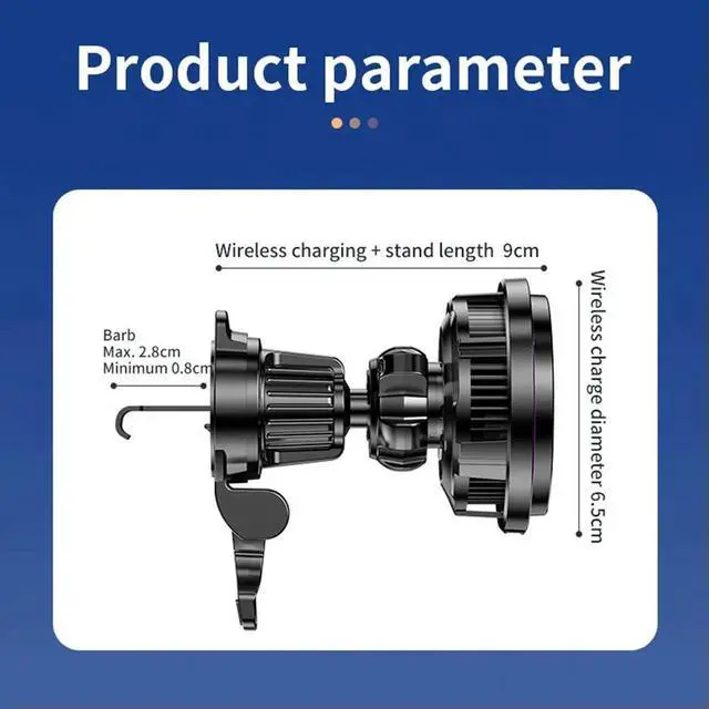 Alt view image 2 of 7 - 15W Magnetic Phone Cooling Car Charger Air Vent Wireless Charging Fast Charger Car Phone Holder Cooling Mount Car Accessories