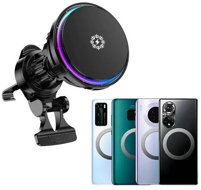 Alt view image 5 of 7 - 15W Magnetic Phone Cooling Car Charger Air Vent Wireless Charging Fast Charger Car Phone Holder Cooling Mount Car Accessories