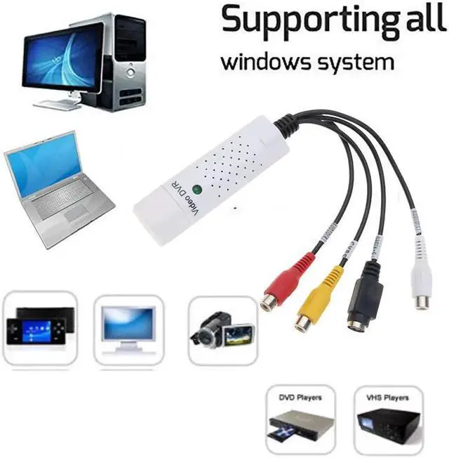 Alt view image 2 of 5 - JAENFONG Kebidumei Portable USB 2.0 Easycap Audio Video Capture Card Adapter VHS to DVD Video Capture Converter For Win7/8/XP/Vista