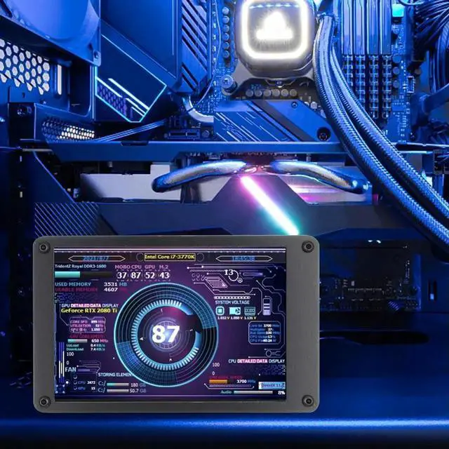 Main image of Dual USB Computer Temperature Monitoring CPU GPU RAM HDD DIY PC Display Secondary Screen Acrylic for LINUX Raspberry Pi