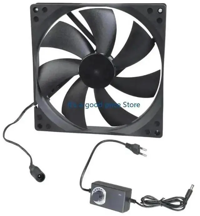 Main image of 180mm Double Ball Bearing 12V Cooling Fan 5.5x2.1mm High Airflows Adjustment For PC Case Server Cabinet Ventilation Fan