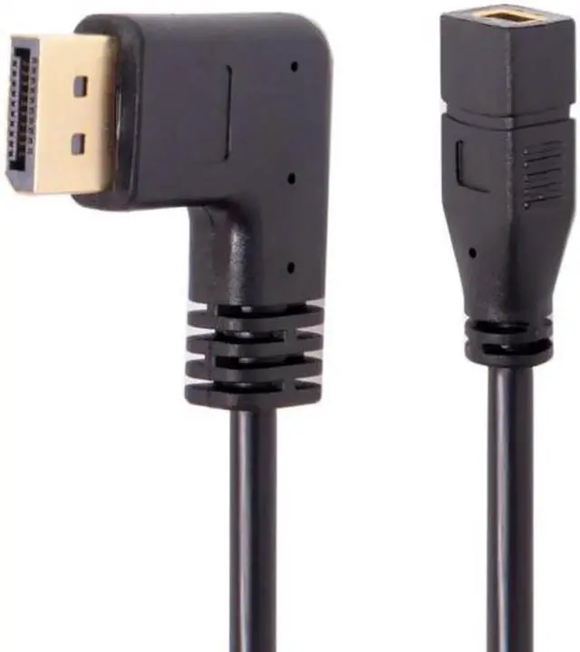 Alt view image 4 of 7 - JAENFONG Left Angled DP DisplayPort 90 Degree to Mini DP DisplayPort Female Cable for Displays Monitors