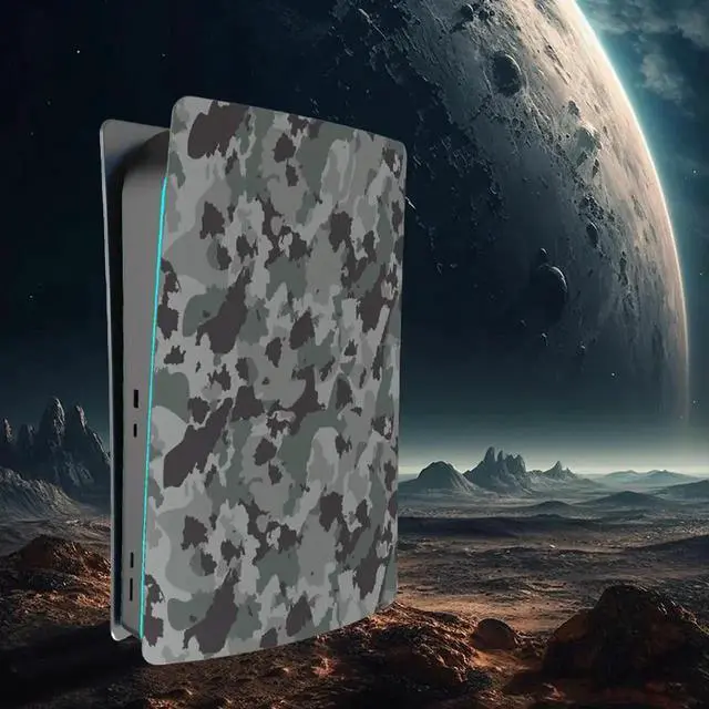 Alt view image 3 of 4 - Camouflage Replacement Plate Dustproof Game Console Cover Anti-fingerprints Frosted Surface for PS5 Game Console Version