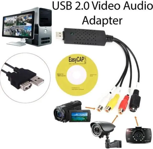 Alt view image 2 of 6 - JAENFONG USB 2.0 Video TV DVD VHS DVR Capture Adapter VHS Video Capture Card Device Support Win10 For MAC IOS Drive Free