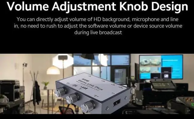 Alt view image 4 of 6 - JAENFONG Game Link Plus Game Video Capture Box 1080P Capture Card Maximum Support 2160P HD Video Input/Output w/ Volume Adjustment Knobs