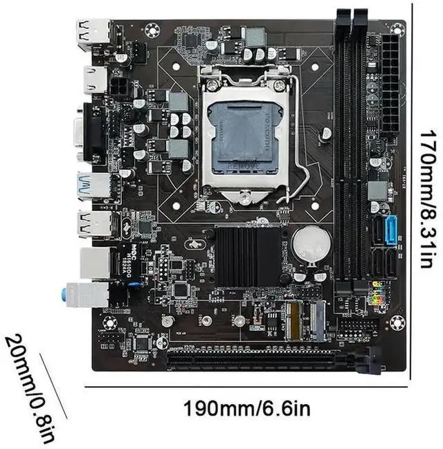 Alt view image 2 of 4 - B75 Desktop Motherboard Supports M.2 NVME A1155 Computer Motherboard DDR3 M-ATX Mainboard RAM 16GB SATA2.0/3.0 for I5 3470CPU