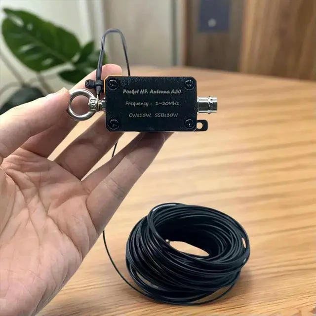 Alt view image 2 of 7 - 1-30MHz Pocket HF Antenna Shortwave Antenna Inverted V Horizontal Balun Long Line Wideband End-fed Antenna w Bag