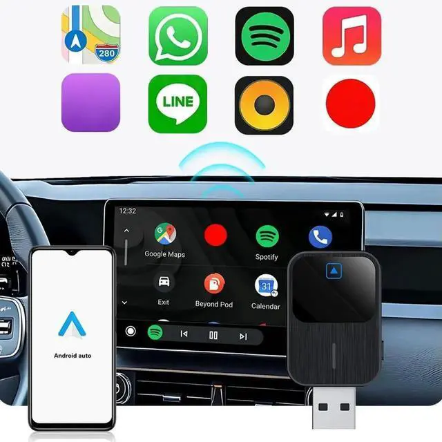Alt view image 2 of 4 - Wireless Android Auto & CarPlay 2 in 1 Dongle Fast Stable Connection Auto Connect for OEM Wired CarPlay Android Auto Car Systems