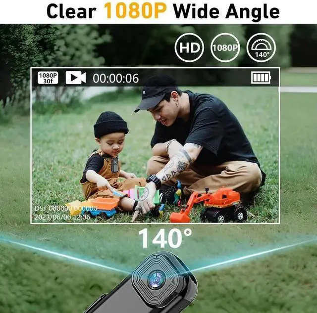 Alt view image 4 of 4 - HD 1080P Video Recording Pocket Camera Mini Camera Circle Recording Back Clip Sport DV 140 Degree Wide Angle Law Enforcement VCR