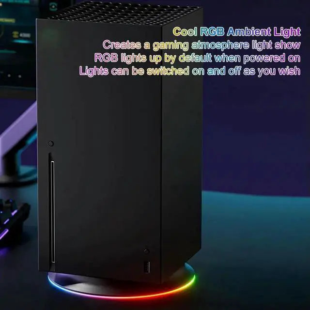 Alt view image 4 of 7 - Cooling Station Dock for Xbox Series X Console Anti-Slip Docking RGB with USB 2.0 Port Holder Dock Base Game Accessories