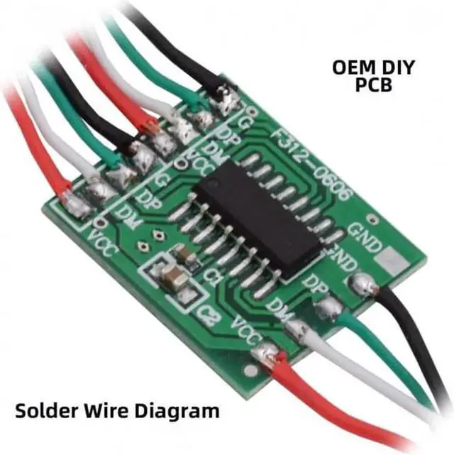 Alt view image 6 of 7 - JAENFONG PCBA for USB2.0 Ports HUB USB 1 to 2 Splitter with SR Cover for DIY OEM Parts3.0mm Cable