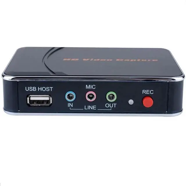 Alt view image 5 of 6 - JAENFONG YPBPR HDMI Capture Card to USB U Disk, Audio Video Recording Box 1080P Grabber for Xbox PS4 Switch PC Game Can MIC Input TV Loop